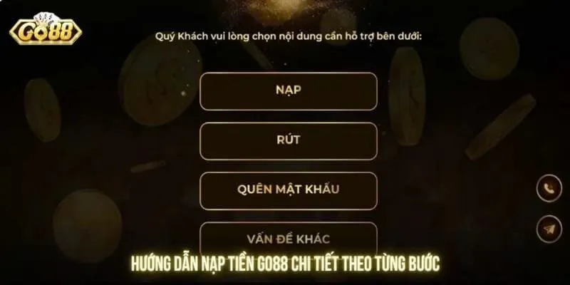 Các bước nạp tiền rất đơn giản